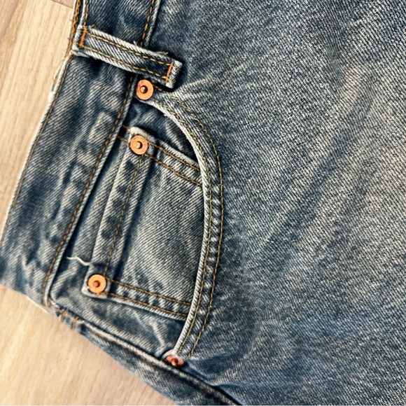 Denim Frayed Hem Mini Skirt - Picture 4 of 8